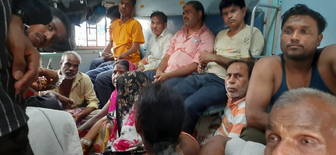 Disabled coaches are crowded with ordinary passengers, making travel difficult.