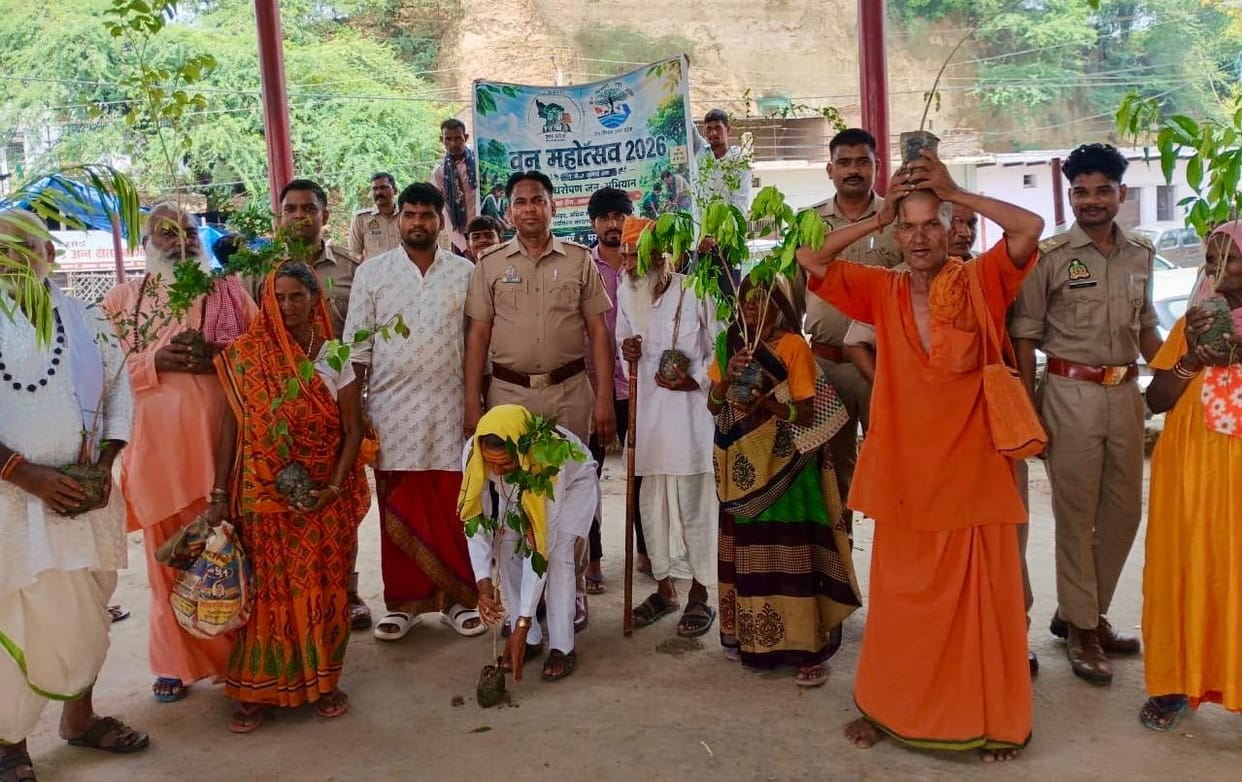 The message of 'A Tree in Mother's Name' resonated in Bateshwar; saplings were distributed to saints.