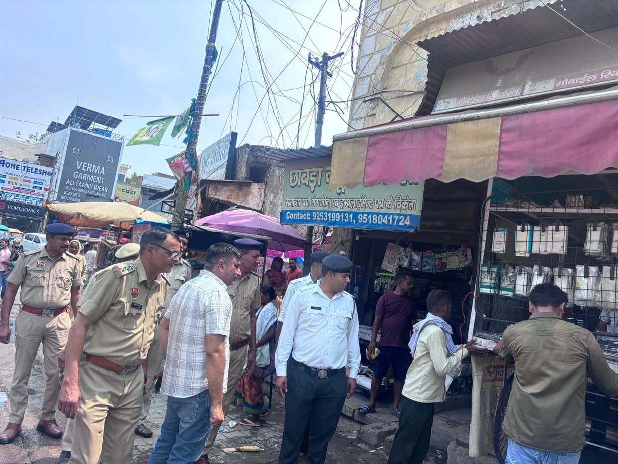 Encroachments removed from the bus stand area; warning issued regarding future action in accordance with the rules.