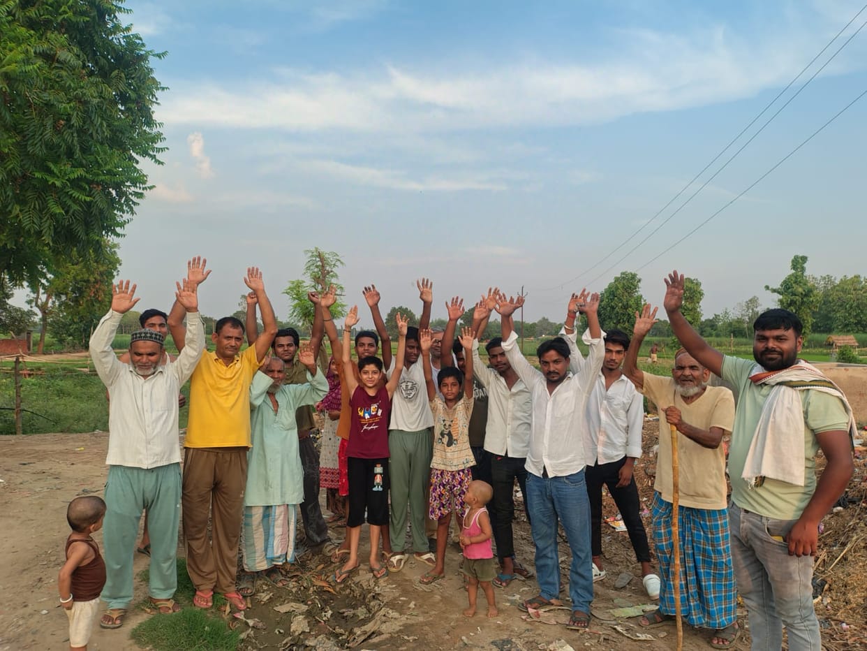 Villagers staged a protest, angered by the poor condition of the road.