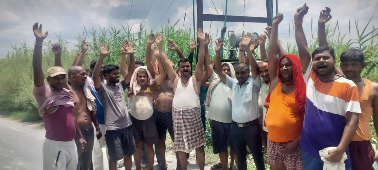Angry residents staged a protest over a four-day power outage.