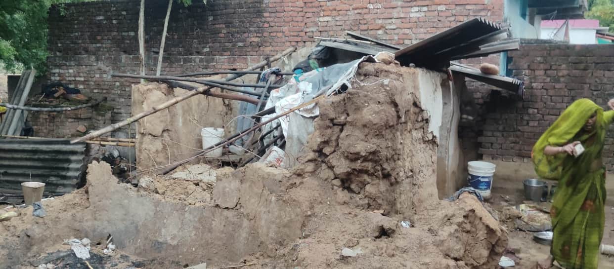 Wall of a mud house collapsed during rain; innocent child lost their life after being buried under the debris