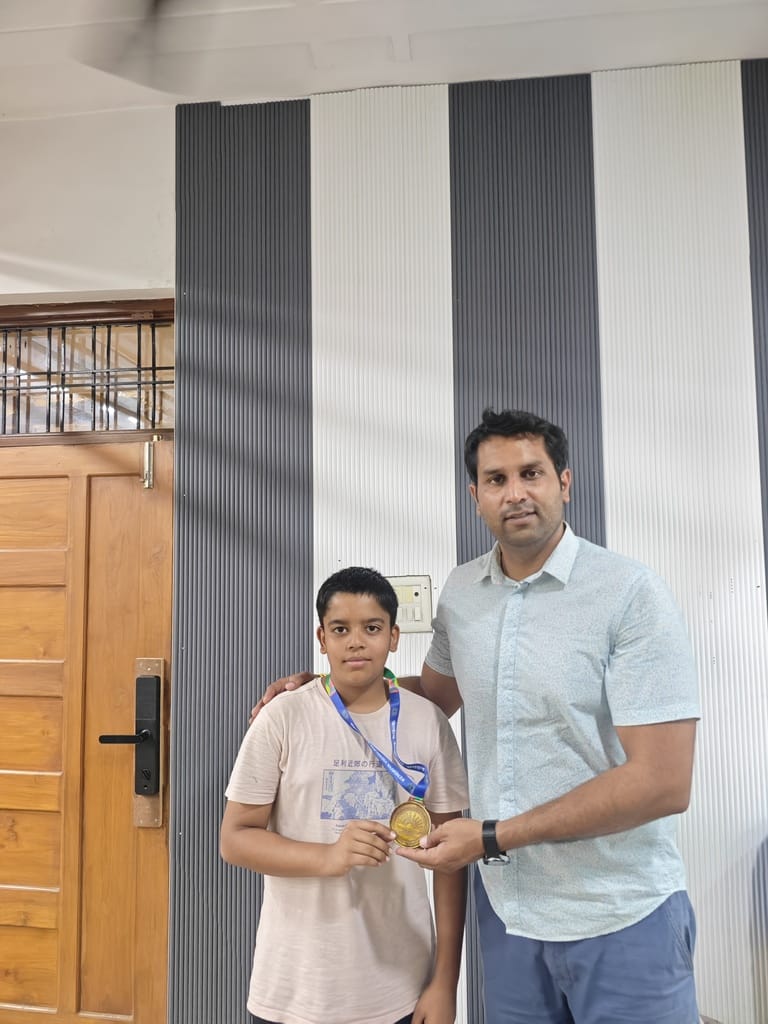 Manthan won the gold medal at the Kendriya Vidyalaya Regional Shooting Competition.