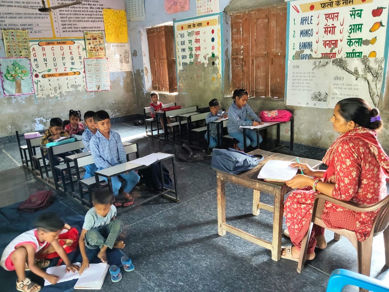 The school for 29 children lacks resources, and teachers play a dual role.