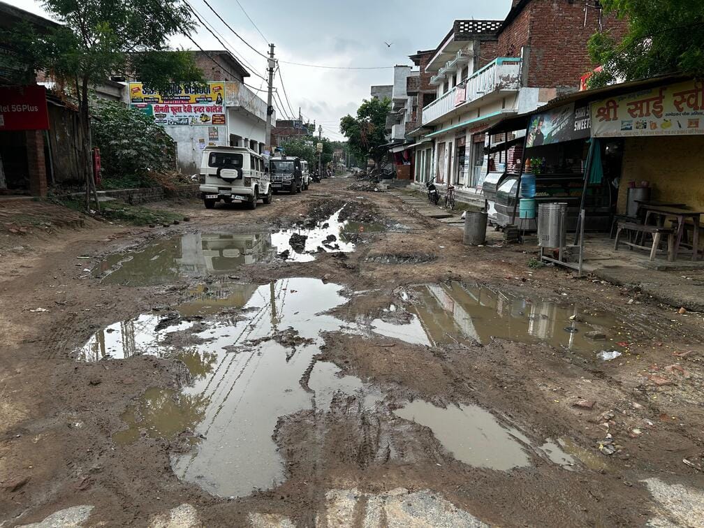 The Nagar Panchayat's PHC road has been in a dilapidated state for a long time.