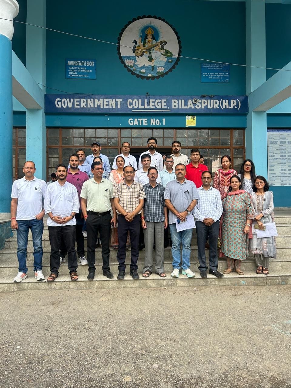 Teachers at Bilaspur College staged a peaceful protest over pending demands.