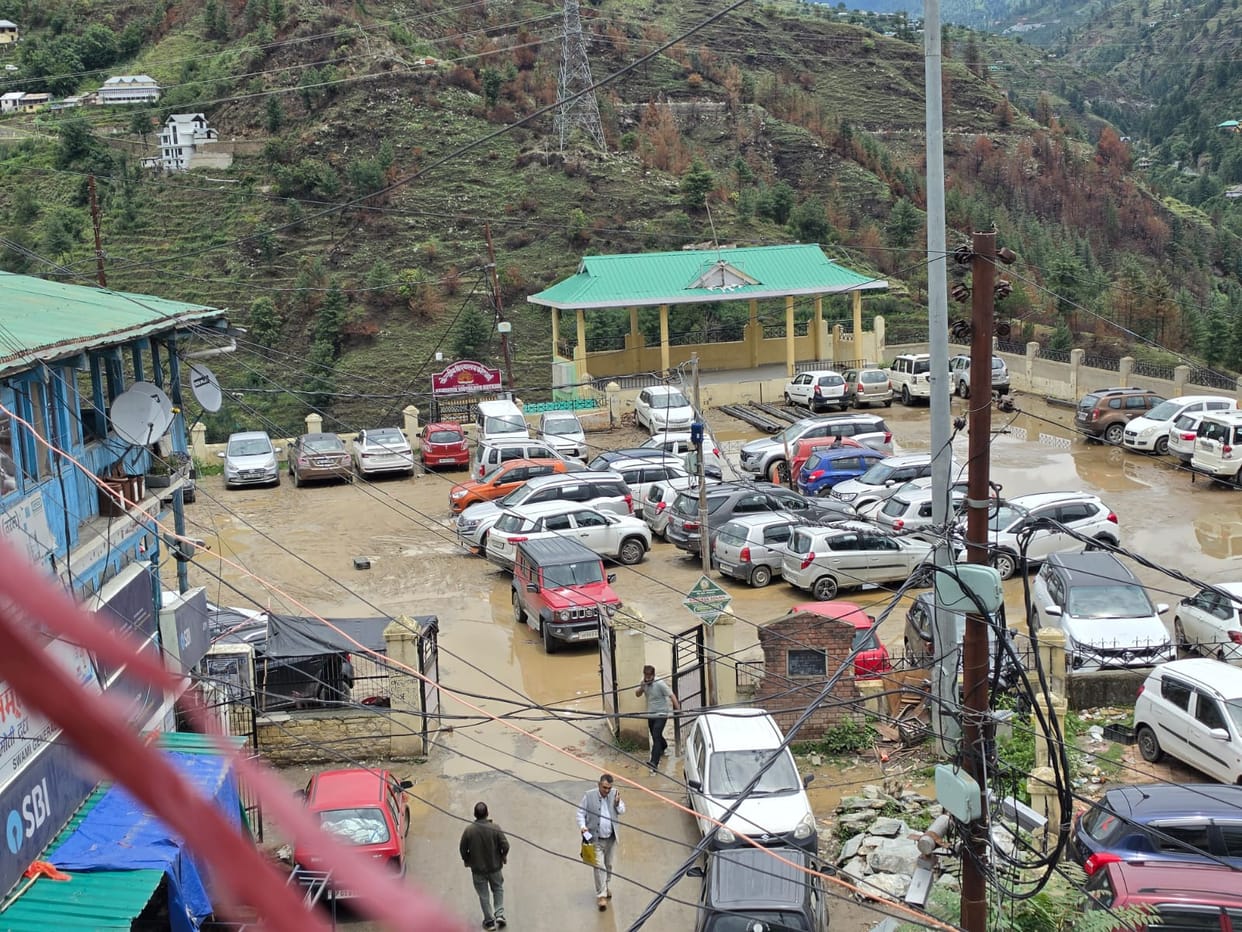Waterlogging in Kotkhai parking area leads to increased difficulties