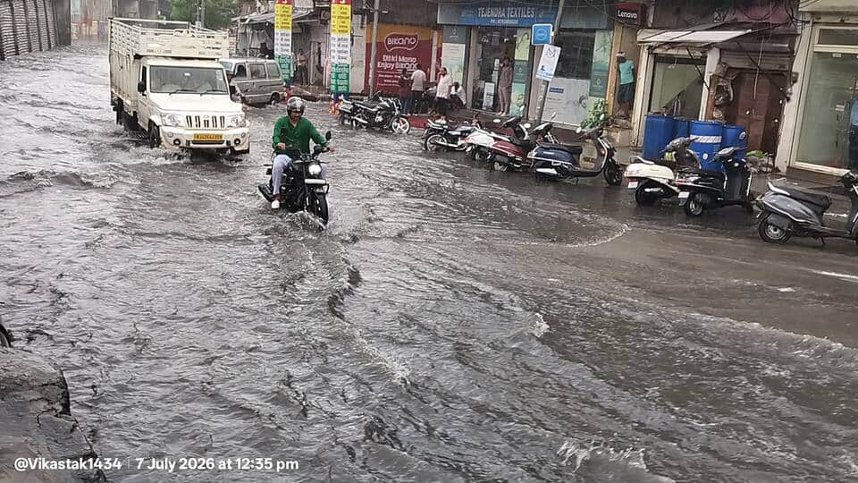 एक घंटे की बारिश में डूबा अजमेर