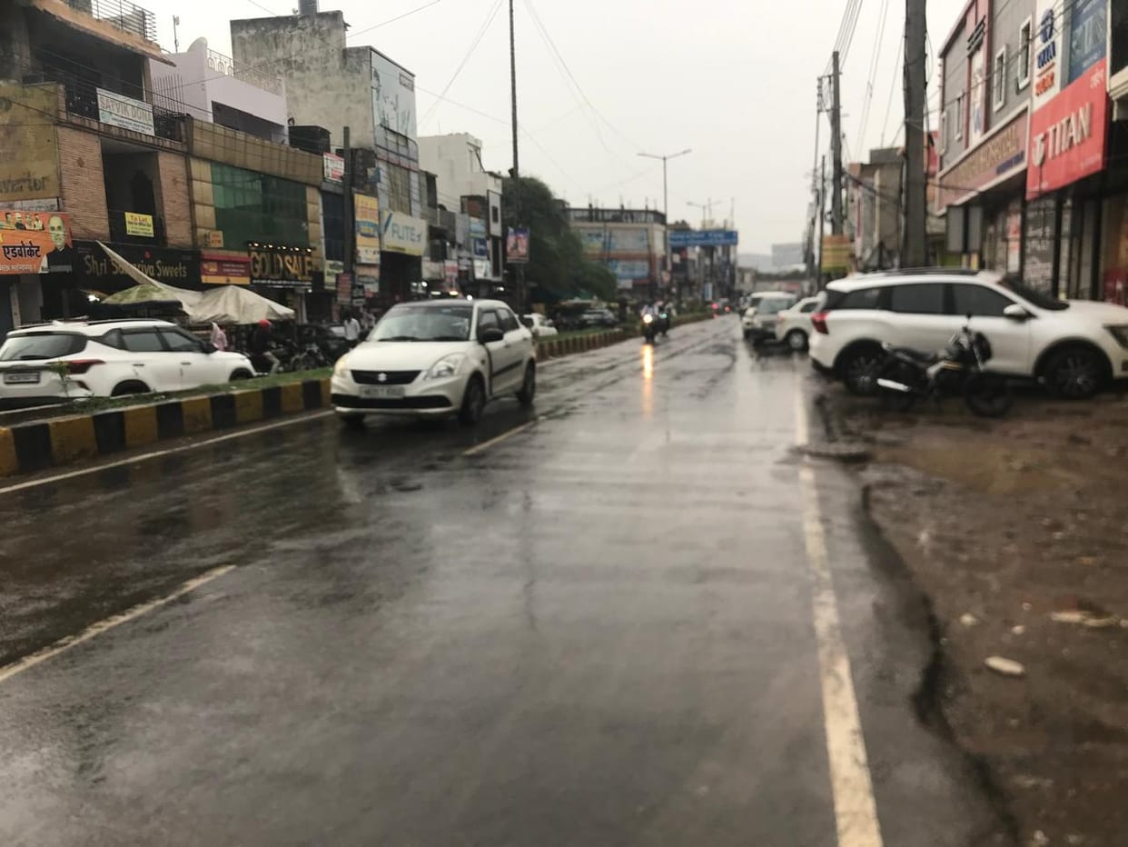 Weather changes due to rain; relief from heat; drop in temperature.