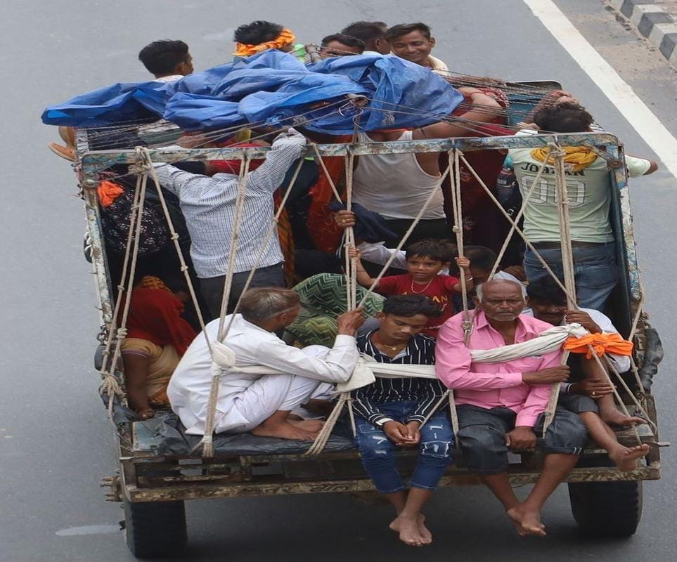 Negligence... vehicles flouting rules, passengers' lives at risk.