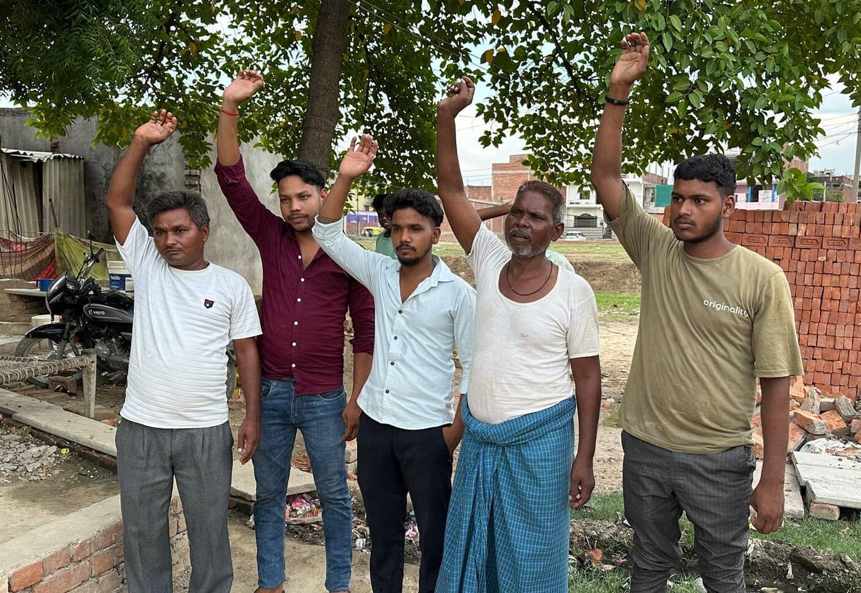 Angry people protest against the neglect of the settlement