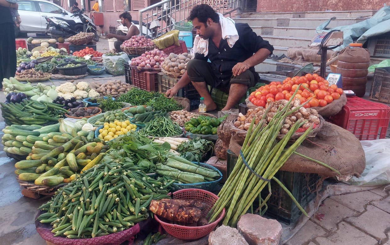 Vegetable prices have risen due to the rains.