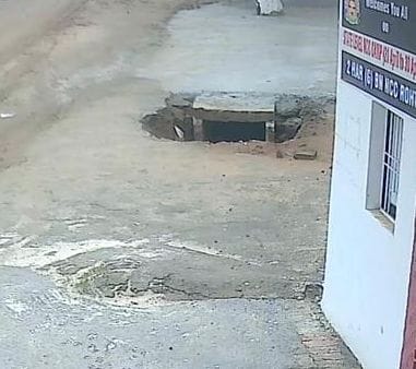 Open drain near school in Kheri Sadh poses a threat to children's lives.