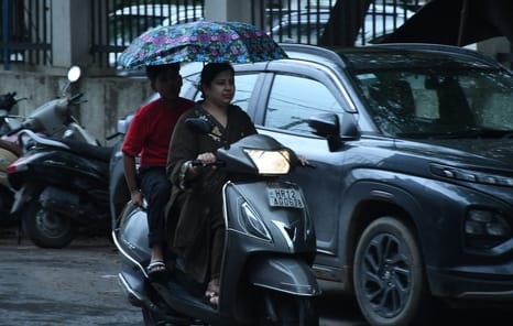 Heavy rain brought down the humid heat