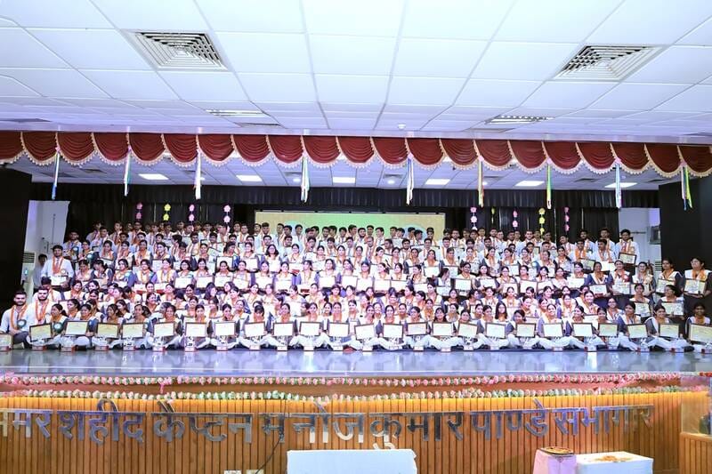 Meritorious students scoring over 90% marks felicitated.