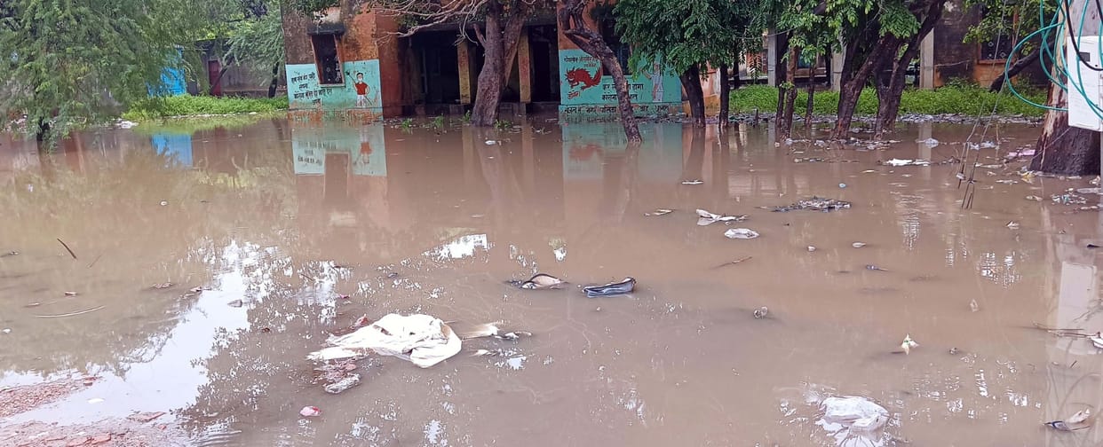 The torrential rains submerged roads and fields, blocking roads and towns.