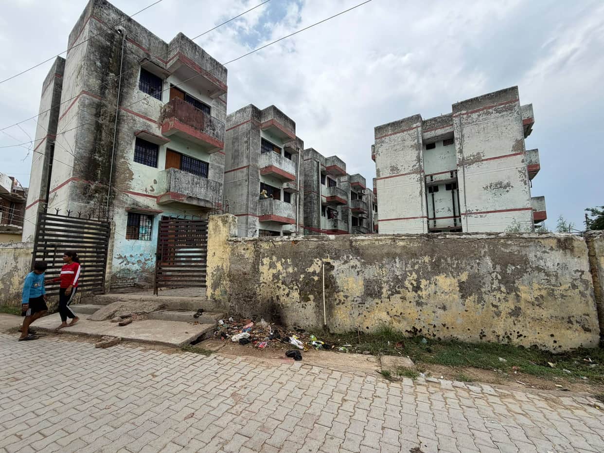 'Aasra Awas' abandoned for 11 years; a picture of neglect and disrepair.