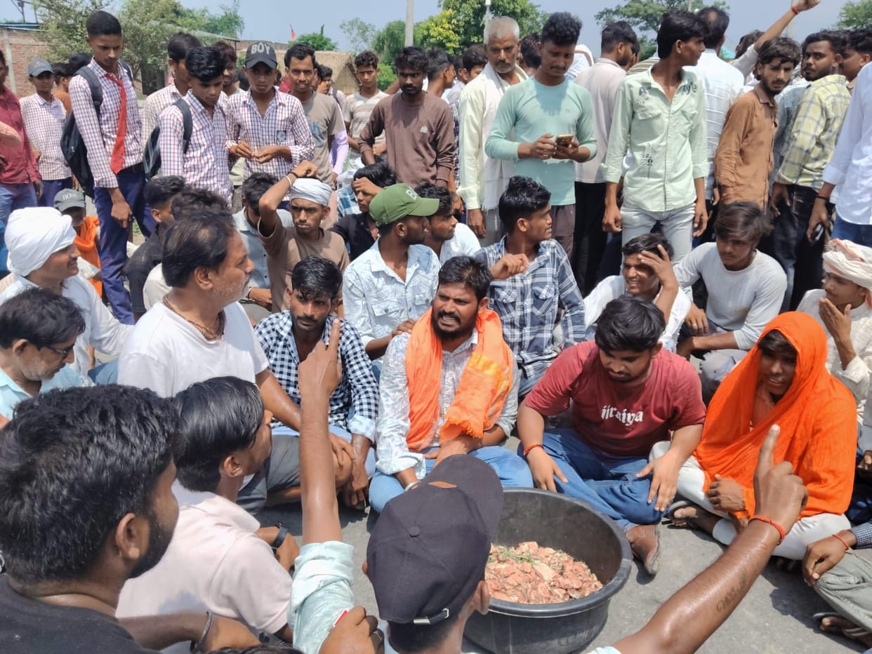 Uproar ensues after reports of cow meat being found, road blocked