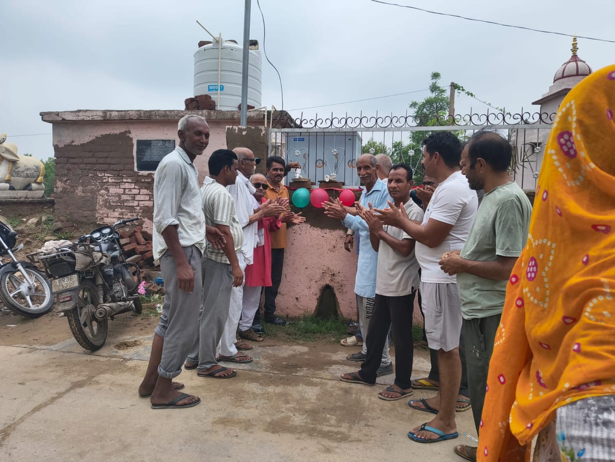 Water cooler installed at the Shiva temple with the cooperation of villagers.