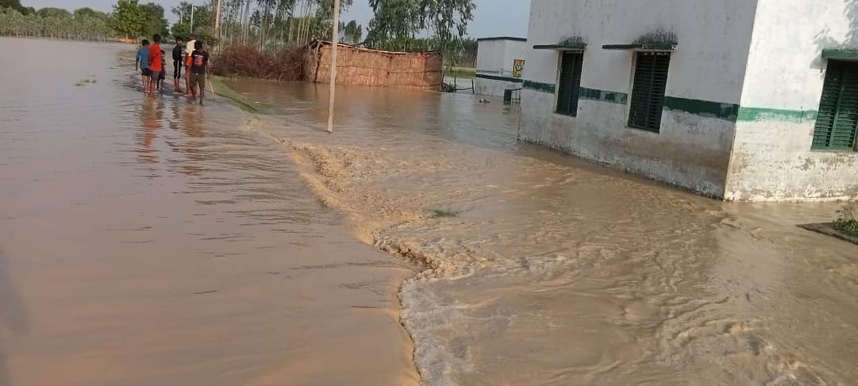Mountain stream overflows; Itahiya village cut off and turned into an island