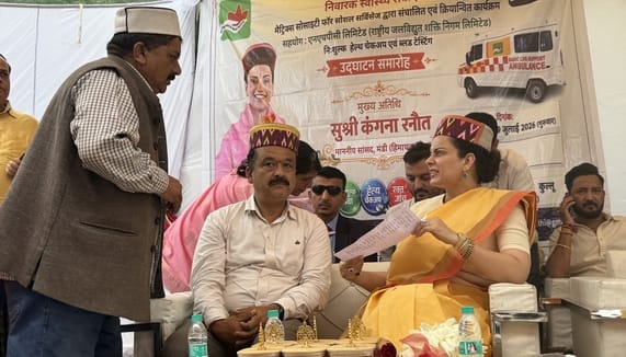 MP Kangana launches mobile medical van service.
