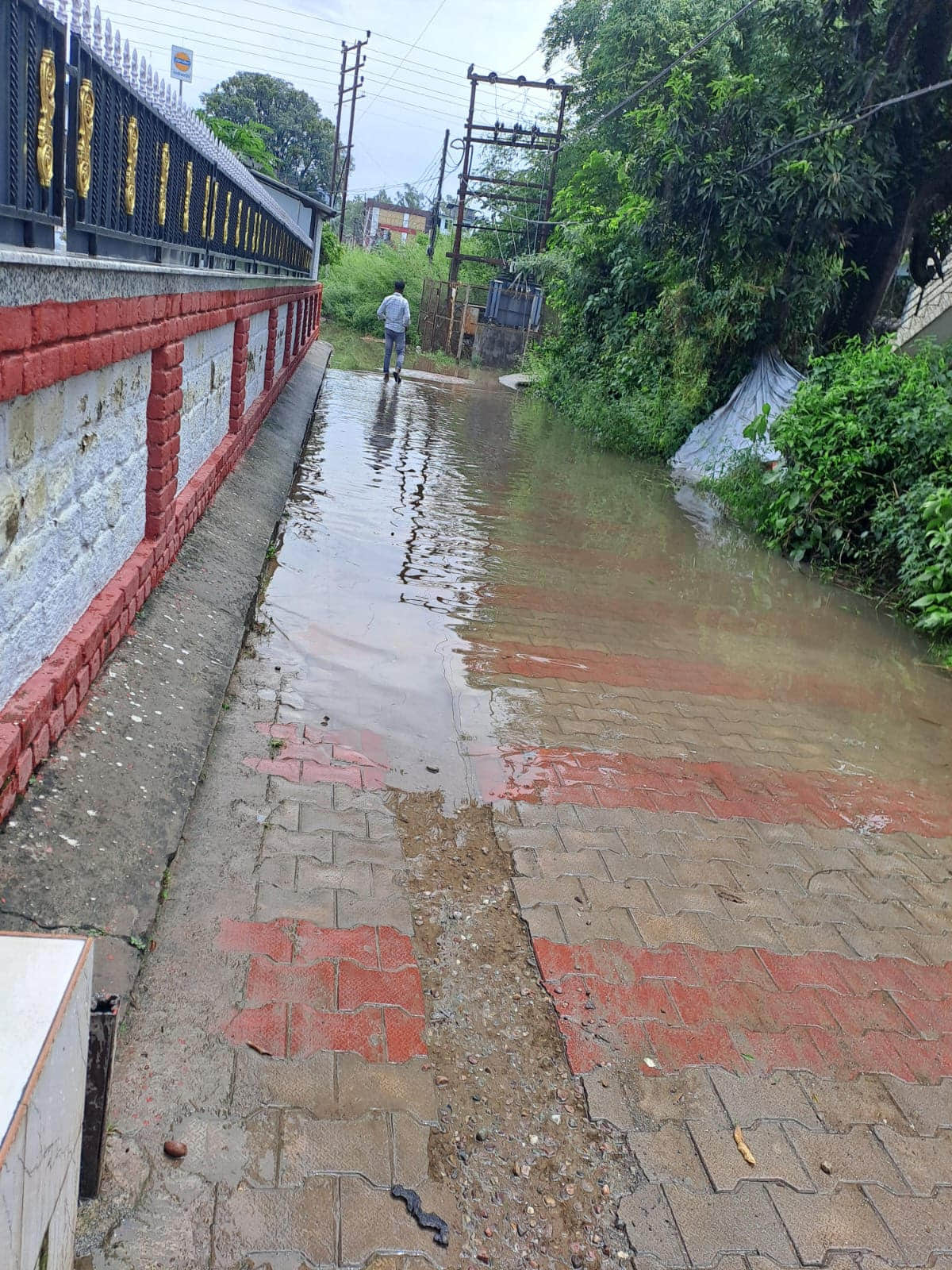नगर परिषद नादौन के वार्ड नंबर तीन सेरी में हुआ जलभराव। स्रोत जागरूक पाठक