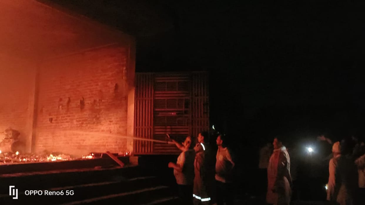 Massive fire at a furniture warehouse