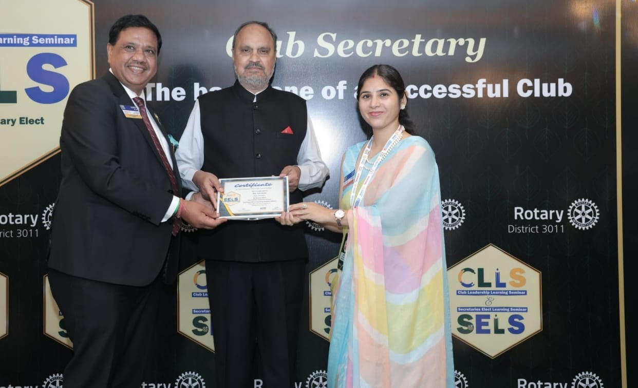 Aarti becomes Secretary of Rotary Club of Rewari Main.
