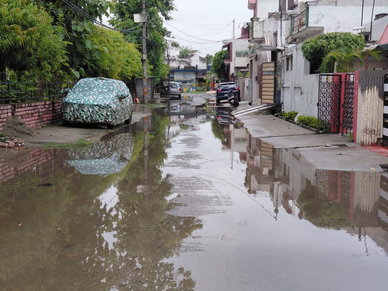 Heavy rain makes the weather pleasant; waterlogging causes inconvenience.