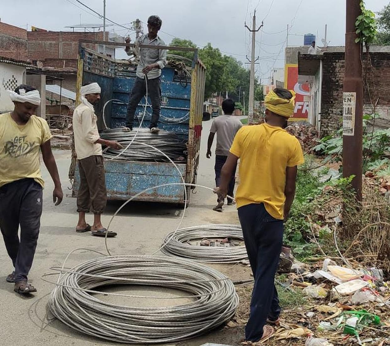 Wires replaced; power supply disrupted for hours.