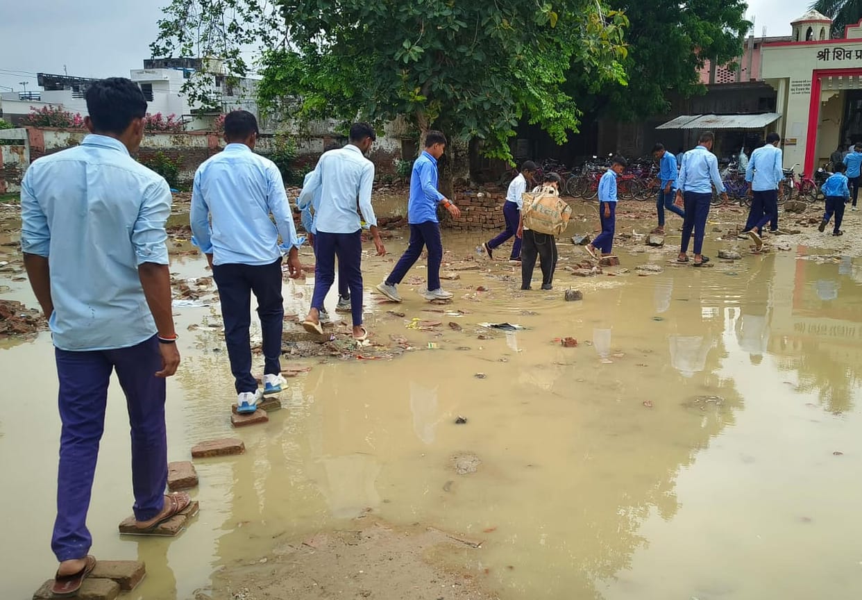 Waterlogging caused by even light rain has increased difficulties.