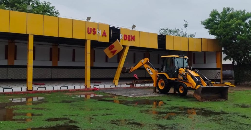 The DTP demolished an illegal banquet hall built on two acres of land.