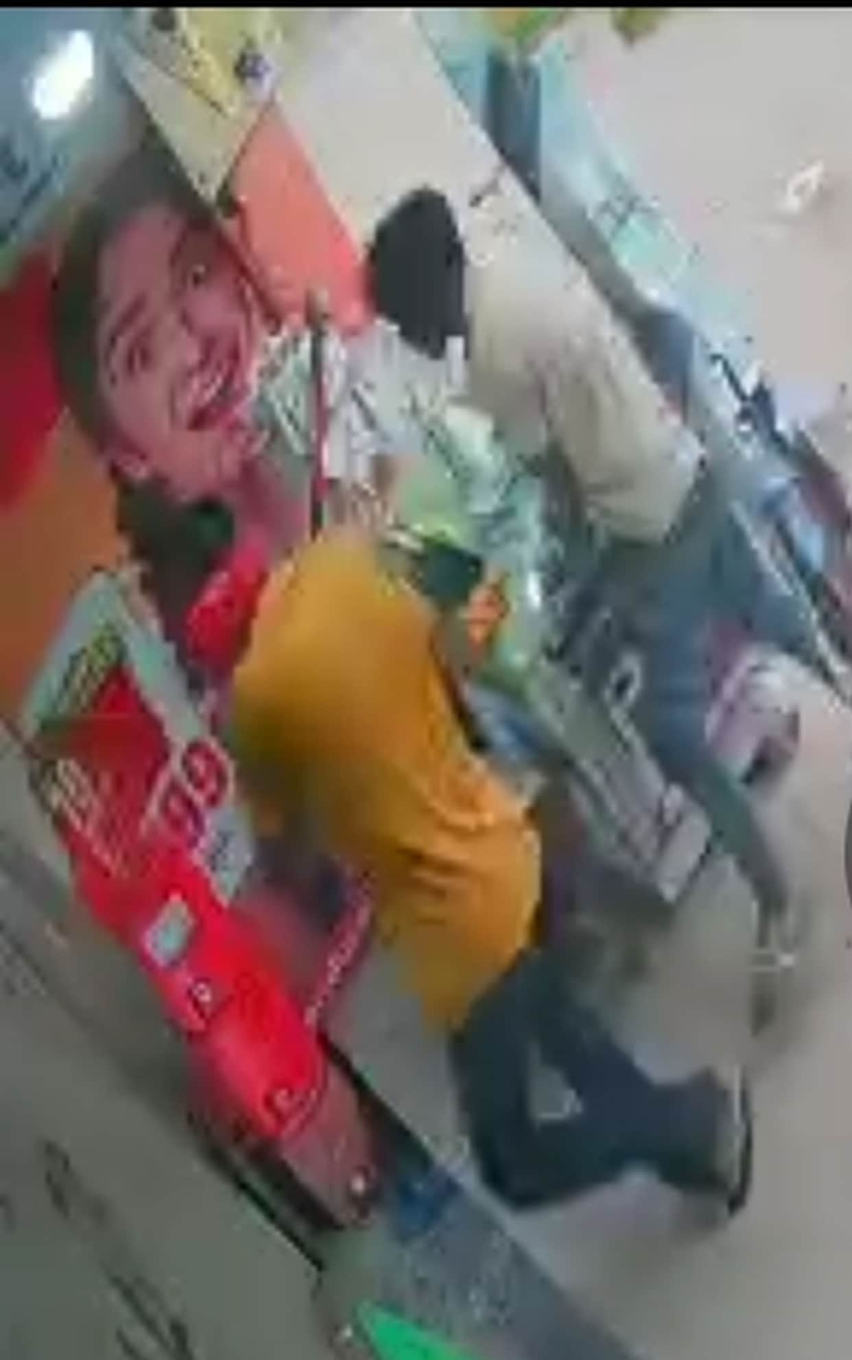 Masked men attacked the shopkeeper and vandalized the shop.