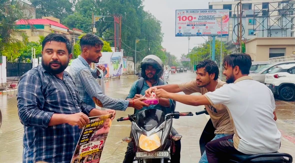 Fed laddus, the SP workers said Smile, you are in Aligarh