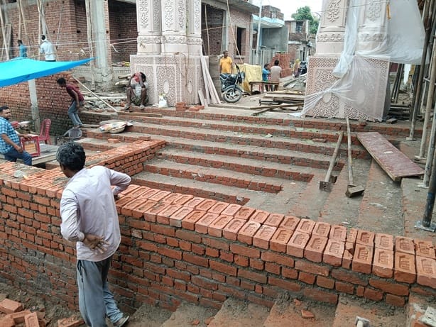 Stairs were first built at the VIP gate, now a platform is being built