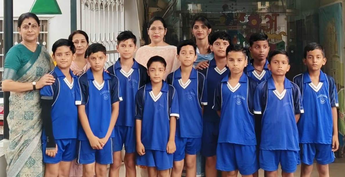 Geeta Primary School emerges as champion in the cluster-level Kho-Kho competition.