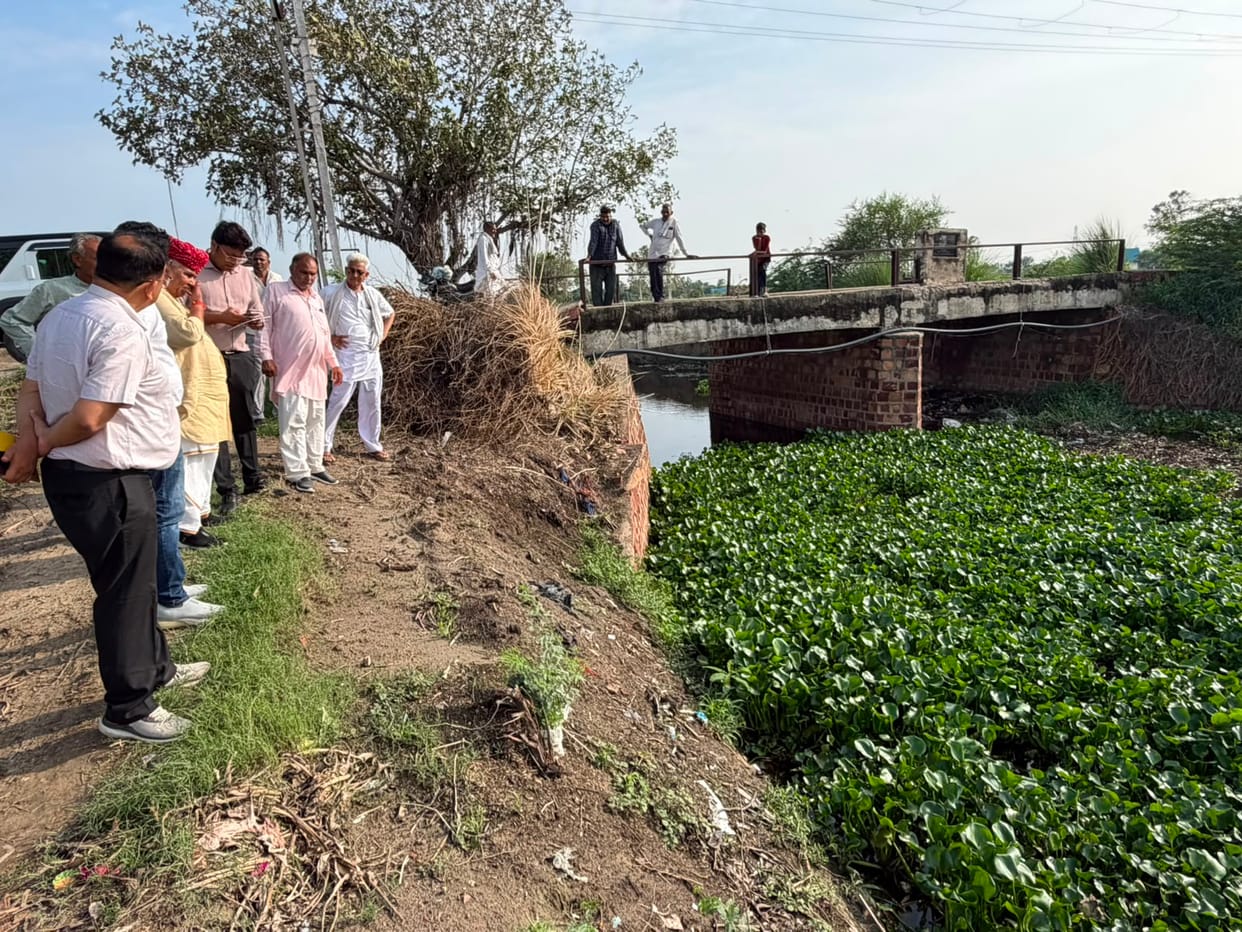 Kirawali MLA Chaudhary Babulal inspected the drains.