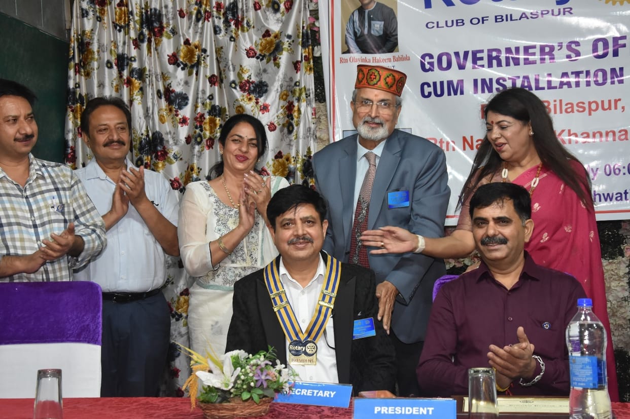 Narendra Khanna becomes President of Rotary Club Bilaspur.