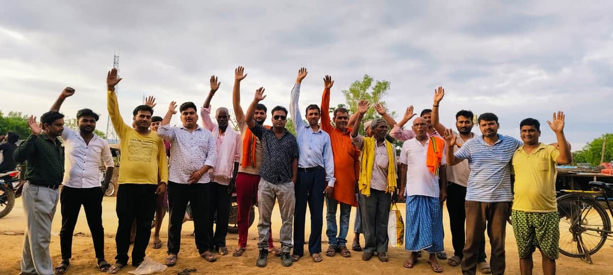 New road turns into a pond during rain; villagers stage a protest.