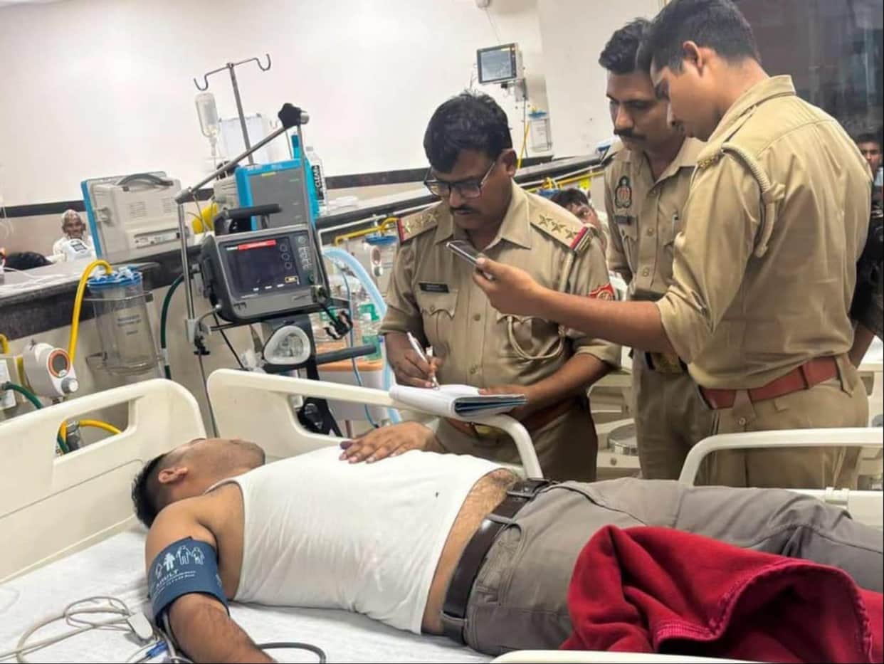 Hospital attendant beaten with iron rods and sticks at AIIMS gate.