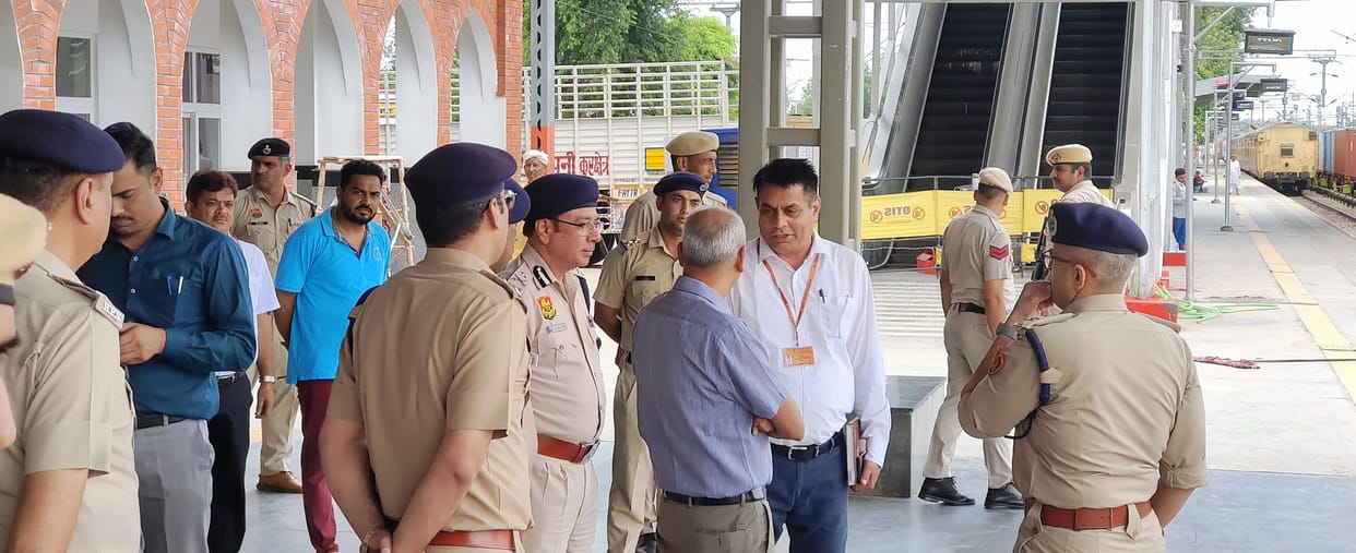 The ADGP inspected the helipad, railway station, and rally venue.