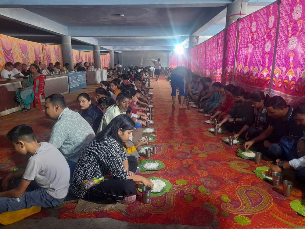 Hundreds of people partook in the community feast.