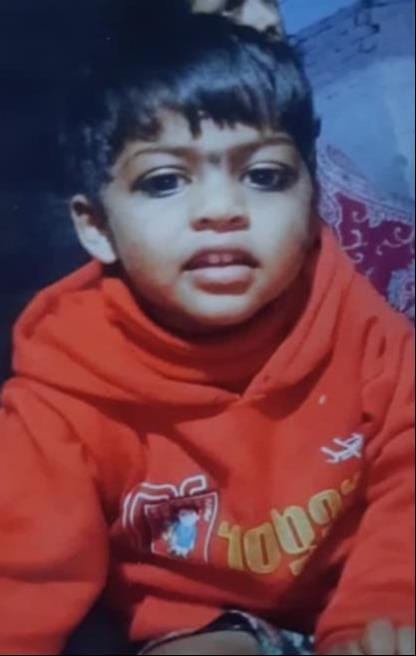 Both legs, eyes, ears, and the thumb of the innocent child were missing, and the skin and hair had been stripped from the head.