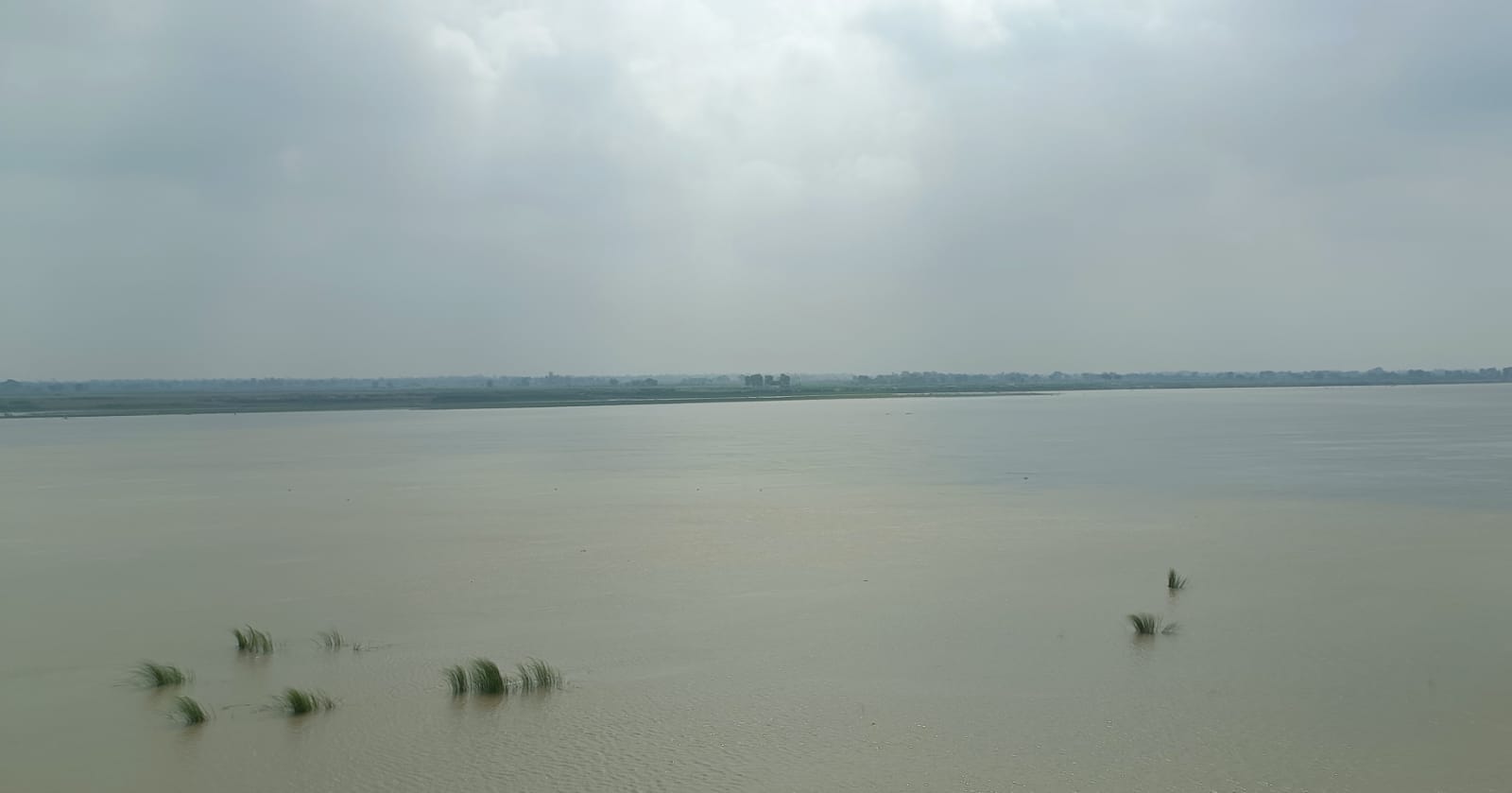 राजेसुल्तानपुर के माझा कमरिया में बढ़ता सरयू नदी का जलस्तर । संवाद