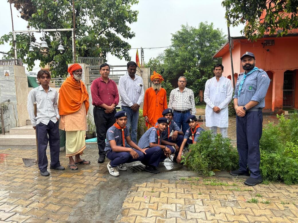 Saplings planted on school and temple premises