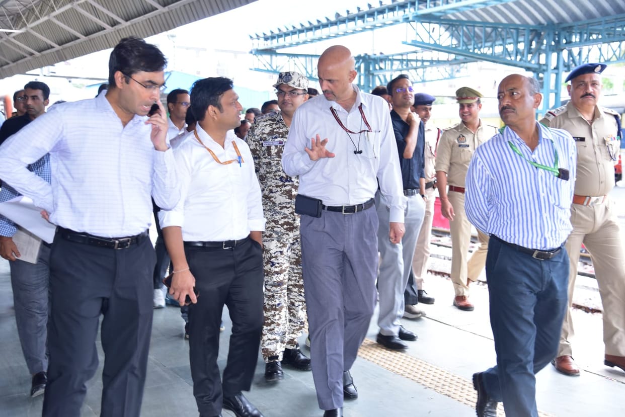 DRM displeased after finding shortcomings during railway station inspection.