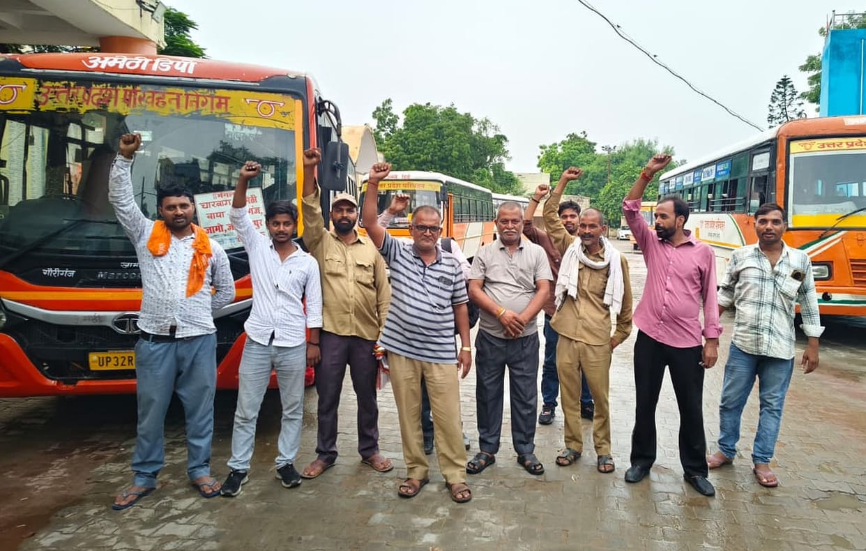 Drivers staged a protest.