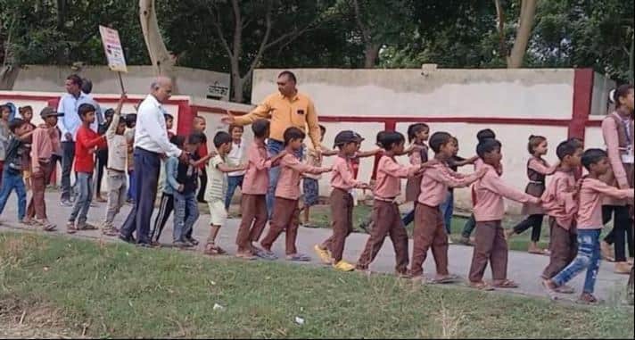 Awareness rally organized under the 'School Chalo Abhiyan' (Let's Go to School Campaign)