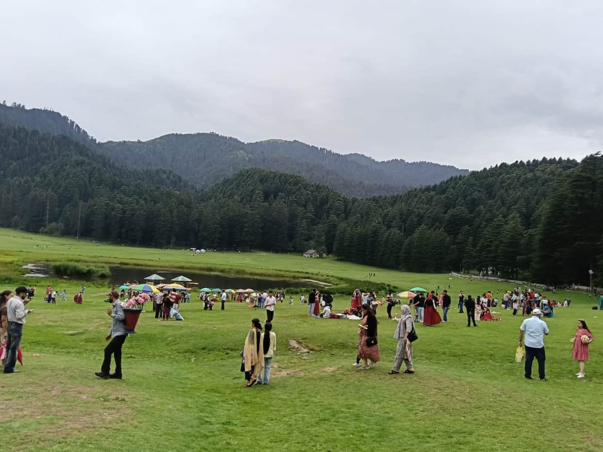 Khajjiar is bustling with tourists; visitors are arriving from Punjab, Jammu, and Haryana.