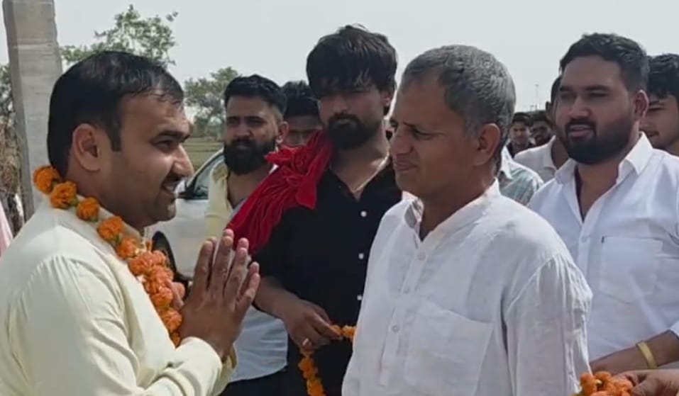 Former Sarpanch Somesh 'Teeman' welcomed in Premnagar.